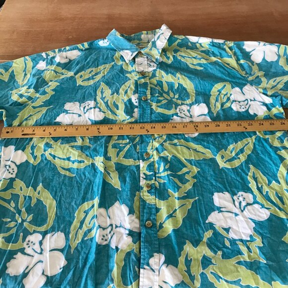 Cooke Street Hawaiian Shirt Men 2XL Blue Floral Button Up Pocket Short Sleeve - Picture 7 of 12